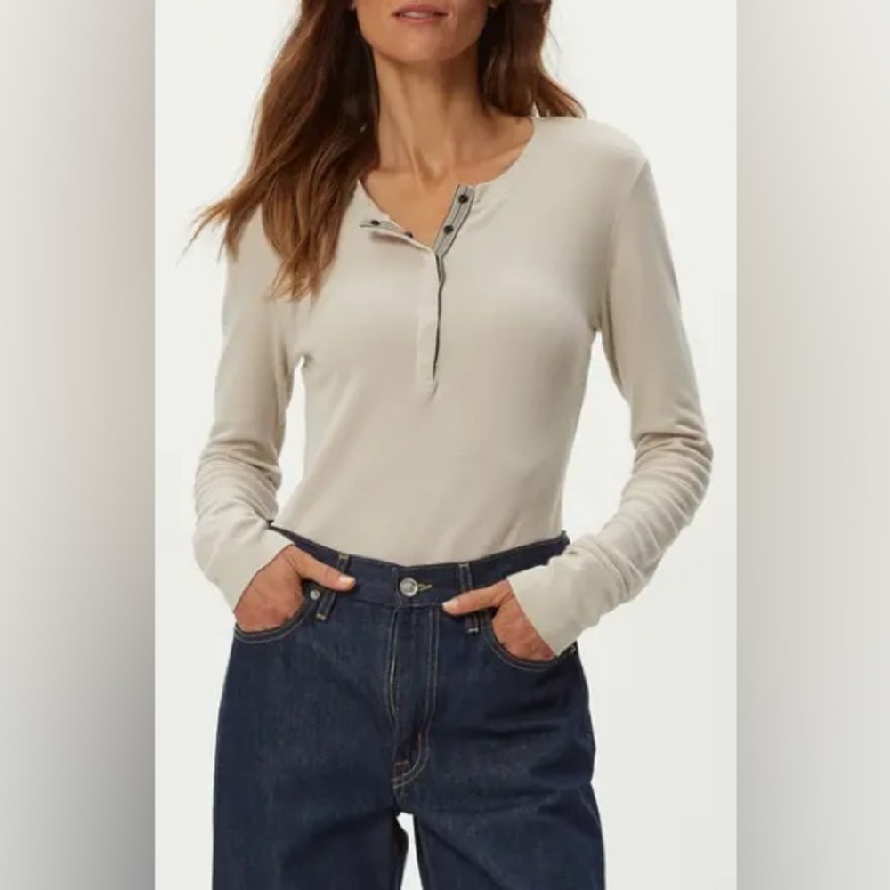 Michael Stars Minnie Ribbon‎ Accent Henley top